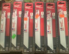 48-00-5186 Milwaukee 13034 6 -5 Packs Of New Sawzaw Blades.24tpi