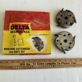 34-821 Milwaukee Vintage 1950 S Delta Rockwell Co Moulding Cutterhead And Knife Sets X 3