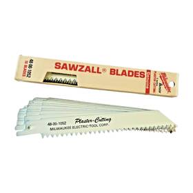48-00-1052 Milwaukee Millwawkee 6 Inch Plaster Cutting Sawzall Blades 10 Per Pack. 5 Teeth/in