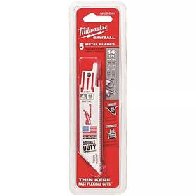 48-00-4182 Milwaukee Sawzall 4 Inch Bi-metal Double Duty Reciprocating Saw Blade 14 Tpi 5 Pk