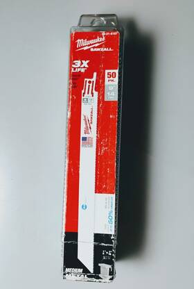 48-01-8187 Milwaukee 48-00-4187 50pk Sawzall 9 Inch 14 Tpi Ice Hardened Metal Saw Blade