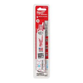 48-00-4712 Milwaukee 5 Pk Ice Edge Torch Sawzall Blade 10 Tpi 6-inch Length