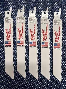 48-00-5091 Milwaukee 6 Inch 8/12 Tpi Sawzall Blades 5 Total Brand New