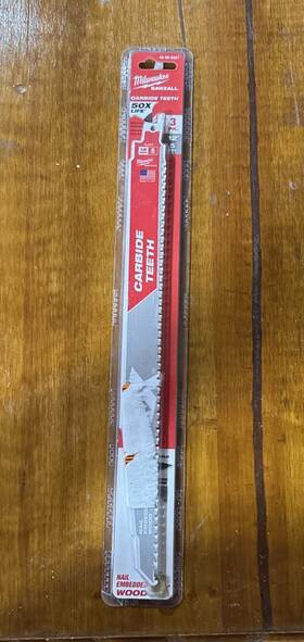 48-00-5327 Milwaukee 3 Pack Sawzall The Ax 12 Inch X 5 Tpi Carbide Saw Blade 12l 3pk