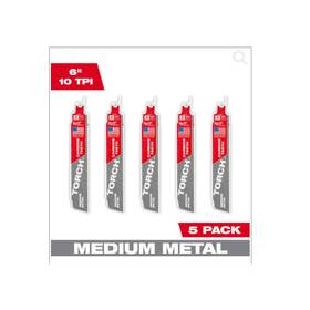 48-00-5551 Milwaukee 5 Pack 6 Inch 10tpi Torch Carbide Teeth Metal Cutting Rec
