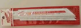 48-01-5182 Milwaukee 3 Pack Super Sawzall Blade 14 Tpi Bi-metal 6-inch Length