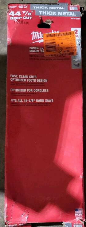 48-39-0554 Milwaukee 44-7/8 Inch 10/14 Tpi Deep Cut Band Saw Blades 2-pack