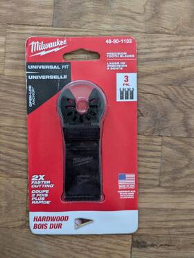 48-90-1133 Milwaukee Precision Tooth Multi-tool Blades 3pk Hardwood Cutting