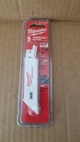 49-00-5418 Milwaukee 5pk M12 4 Inch Hackzall Emt Blades New Sealed
