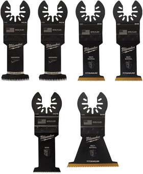 49-10-9112 Milwaukee 6 Piece Universal Multi-tool Blade Set With Case New