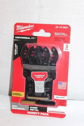 49-10-9001 Milwaukee 49-11-9001 Oscillating Metal/wood Cutting Multi-tool Blade Kit 3-pcs