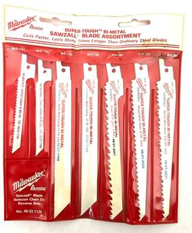49-22-1125 Milwaukee 7 Pieces Sawzall Blade Assortment Bi-metal No
