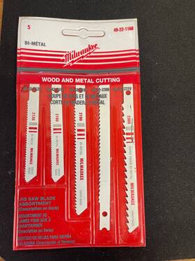 49-22-1168 Milwaukee 5 Pack U-shank Wood And Metal Jig Saw Blades #