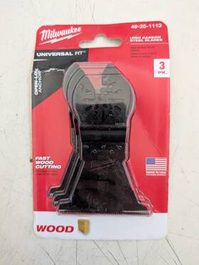 49-25-1113 Milwaukee 2-1/2 Inch Wood Cutting Multi-tool Blade 3pk