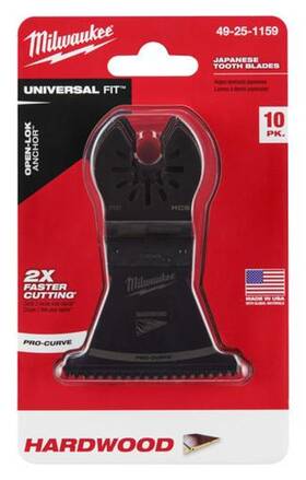 49-25-1159 Milwaukee Japanese Tooth 10pk. 2-1/2 Hcs Hardwood Oscillating Blades