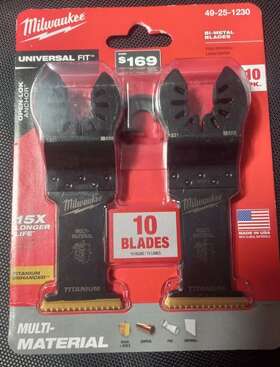 49-25-1230 Milwaukee Extreme Material 10 Pack Oscillating Blades