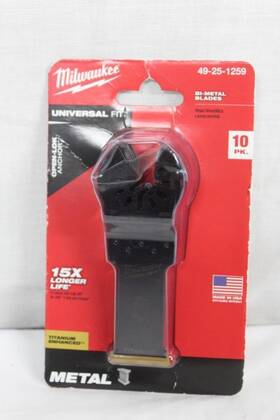 49-25-1259 Milwaukee 1-1/8 Inch Titanium Bi-metal Universal Wood/metal Blade 10 Pack