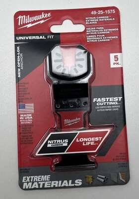 49-25-1575 Milwaukee Nitrus Carbide 1-3/8 Inch Extreme Multi-tool Blade - 5 Pk
