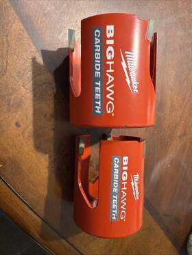 49-56-9010 Milwaukee 2-9/16 Inch 65mm And 2-1/4 57mm Big Hawg Cutter Carbide Teeth Hole Saw Bits