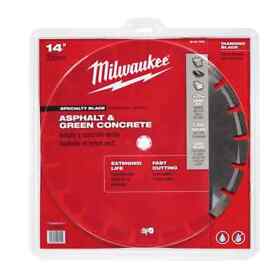 49-93-7240 Milwaukee 14inch Asphalt And Green Concrete Segmented Saw Blade