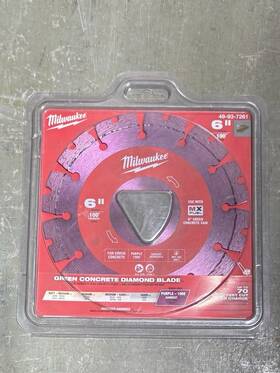49-93-7261 Milwaukee 6 Inch Purple Segmented Rim Diamond Blade For Green Concrete