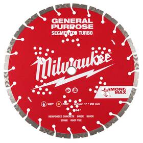49-93-9014 Milwaukee 14 Inch Diamond Max Segmented Turbo General Purpose Blade