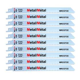 14-tpi Mrcgtce 745302026050 10 Piece 9 Inch Thick Metal Cutting Reciprocating Saw Blades 9-inch 14t