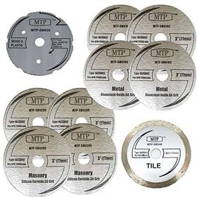 Mtp 756681023455 Brand Pack Of 10 Assort 3 Inch Wood Plastic Metal Masonry Cutting Wheel Compa