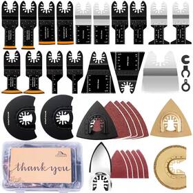 Mywish 313053994944 Oscillating Multi Tool Universal Fit Bi Metal Blade Kit 86 Piece Sf