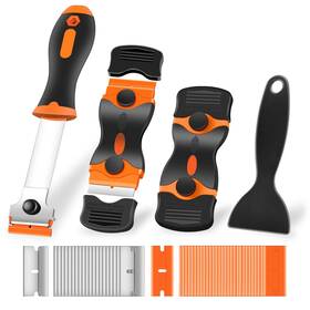 Necamocu 767738879321 4 Pack Razor Blade Scraper Premium Cleaning Tool With 50 Pcs Metal &