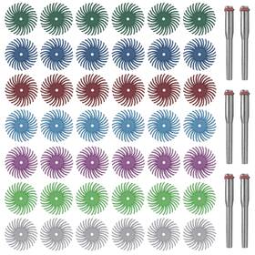 Zzp-42p-sml Niannian 42pcs 1 Inch Radial Bristle Disc Kit With 1/8 Shank For Rotary Tool Mixed Grit 8