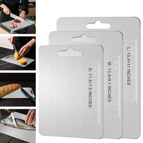 Of-sscp001 Ofbic Titanium Cutting Board Set Of 3 100% Pure Metal For K
