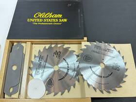 100-5824x Oldham Nos Professional Series Usa 2pc Carbide X-cel 10 Inch Dia Arbor Saw Blade Set