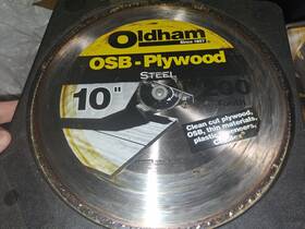 450c418 Oldham Brand Contractor Super Duty Carbide 10 Inch Cordless Saw Blade