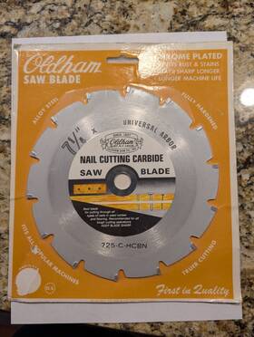 725-c-hcbn Oldham 7 1/4 Inch Nail Cutting Carbide Saw Blade