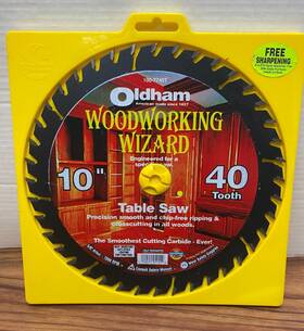 100-7740t Oldhan Vtg 10 Inch Woodworking Wizard Oldham Table Saw Blade 40 Tooth Chip Free
