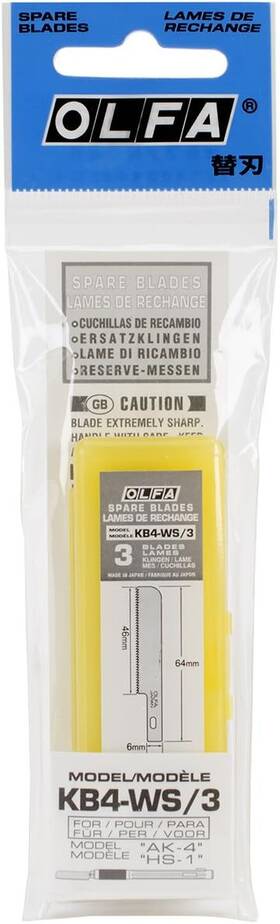 Kb4-ws Olfa 9170 6mm Wide Saw Art Blade Set 3 Blades Kb4-ws/3 - Silver Yellow