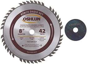 Sds-0842 Oshlun 745332116455 8-inch 42 Tooth Stack Dado Set With 5/8-inch Arbor
