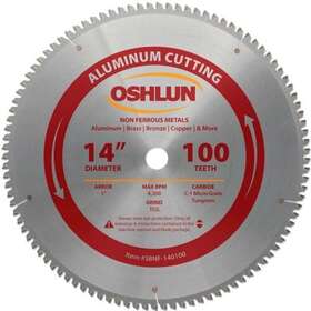Sbnf-140100 Oshlun 892592001738 14-inch 100 Tooth Tcg Saw Blade With 1-inch Arbor For Alum