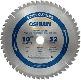 Sbf-100052 Oshlun 10in 52-tooth Steel Cutting Circular Saw Blade