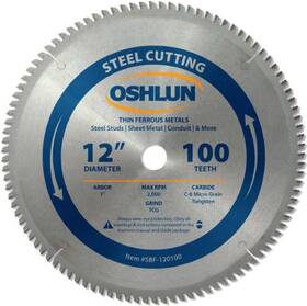 Sbf-120100 Oshlun Sbf120100 12in 100-tooth Steel Cutting Circular Saw Blade