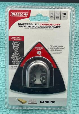 Dou20cgsp Other Diablo Universal Fit Carbide 20 Grit 3 1/2 Inch Oscillating Sanding Plate - New