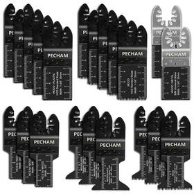 Pecham 313100756785 21pcs Universal Wood Metal Oscillating Multitool Quick Release Saw Blades