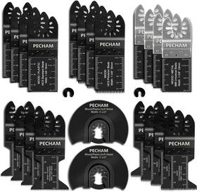 Pecham 445016885822 24pcs Universal Wood Metal Oscillating Multitool Quick Release Saw Blades