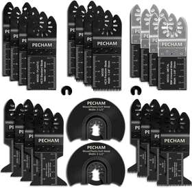 Pe-2421 Pecham 24pcs Universal Wood Metal Oscillating Multitool Quick Release Saw Blades