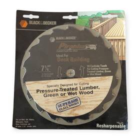 73-704 Piranha Black And Decker 7-1/4 Inch Blade Deck Building Carbide Lumber 18-teeth