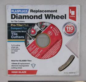 Hgdw110 Plasplugs - High Glaze Diamond Tile Cutter Wheel Blade 110mm Nos Sh6535