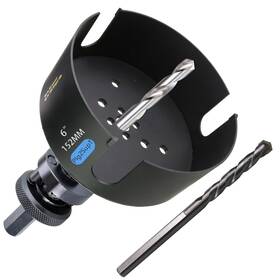 Ctlhs-152 Plg2supt 6 Inch Dia Deep Hole Saw Carbide 2.36 Cutting Depth For Multiple Materia