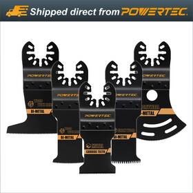 14500y Powertec Oscillating Tool Blade Set 5pc Bi-metal Carbide Multi For Cutting