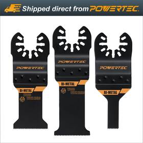 14502y Powertec Oscillating Tool Blade Set 3pc Bi-metal Multi For Wood Cutting